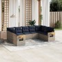 Set de sofás de jardín 9 pzas con cojines ratán sintético gris | Foro24.es | Tu tienda online para hogar, jardín y más Foro24.es