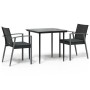 Juego comedor jardín 3 piezas y cojines ratán sintético y acero de , Conjuntos de jardín - Ref: Foro24-3186971, Precio: 265,6...