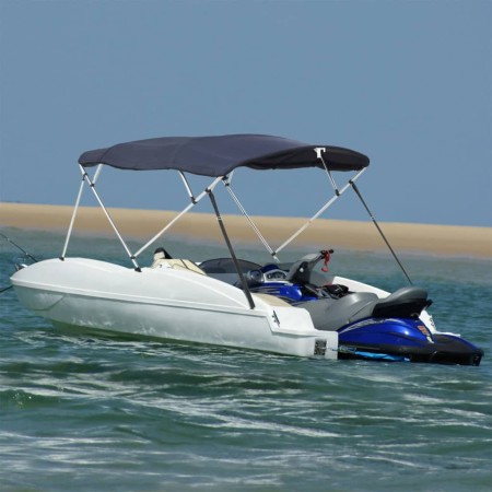 Toldo bimini 4 arcos con paredes laterales 243x(230-244)x137 cm de , Cubiertas para almacenamiento de barcas - Ref: Foro24-94...