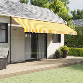 Tela de cenefa de toldo de repuesto rayas amarillo y blanco 5 m de , Toldos - Ref: Foro24-367760, Precio: 15,46 €, Descuento: %
