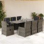 Set comedor jardín 9 pzas y cojines ratán sintético gris de , Conjuntos de jardín - Ref: Foro24-3262860, Precio: 1,00 €, Desc...