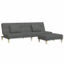 Sofá cama de 2 plazas con taburete tela gris oscuro | Foro24.es | Tu tienda online para hogar, jardín y más Foro24.es