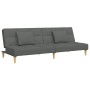 Sofá cama de 2 plazas con taburete tela gris oscuro | Foro24.es | Tu tienda online para hogar, jardín y más Foro24.es