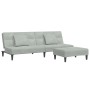 Sofá cama de 2 plazas con taburete terciopelo gris claro de , Sofás - Ref: Foro24-3258110, Precio: 311,76 €, Descuento: %
