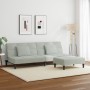 Sofá cama de 2 plazas con taburete terciopelo gris claro de , Sofás - Ref: Foro24-3258110, Precio: 311,76 €, Descuento: %