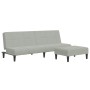 Sofá cama de 2 plazas con taburete terciopelo gris claro de , Sofás - Ref: Foro24-3258127, Precio: 302,34 €, Descuento: -5%%