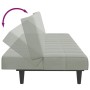 Sofá cama de 2 plazas con taburete terciopelo gris claro de , Sofás - Ref: Foro24-3258127, Precio: 302,34 €, Descuento: -5%%