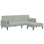Sofá cama de 2 plazas con taburete terciopelo gris claro | Foro24.es | Tu tienda online para hogar, jardín y más Foro24.es