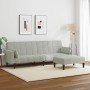 Sofá cama de 2 plazas con taburete terciopelo gris claro | Foro24.es | Tu tienda online para hogar, jardín y más Foro24.es