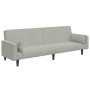 Sofá cama de 2 plazas con taburete terciopelo gris claro | Foro24.es | Tu tienda online para hogar, jardín y más Foro24.es