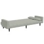 Sofá cama de 2 plazas con taburete terciopelo gris claro | Foro24.es | Tu tienda online para hogar, jardín y más Foro24.es