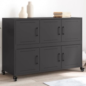Aparador de acero negro 100,5x39x72 cm de , Aparadores - Ref: Foro24-846740, Precio: 147,26 €, Descuento: %
