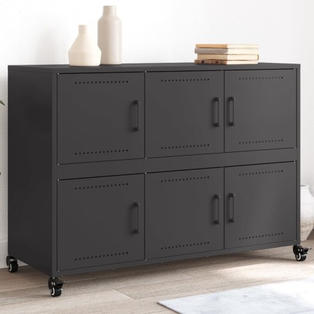 Aparador de acero negro 100,5x39x72 cm de , Aparadores - Ref: Foro24-846740, Precio: 147,26 €, Descuento: %