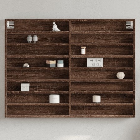 Vitrina de madera de ingeniería marrón roble 100x8,5x75 cm | Foro24.es | Tu tienda online para hogar, jardín y más Foro24.es