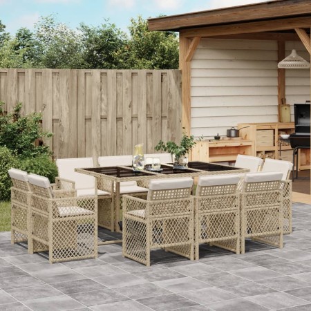 Set comedor de jardín 11 pzas con cojines ratán sintético beige | Foro24.es | Tu tienda online para hogar, jardín y más Foro24.es