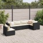 Set muebles de jardín 6 piezas y cojines ratán sintético negro de , Conjuntos de jardín - Ref: Foro24-3308168, Precio: 507,60...