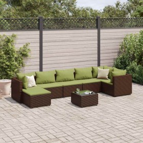 Set sofás de jardín 8 piezas y cojines ratán sintético marrón de , Conjuntos de jardín - Ref: Foro24-3308238, Precio: 569,85 ...