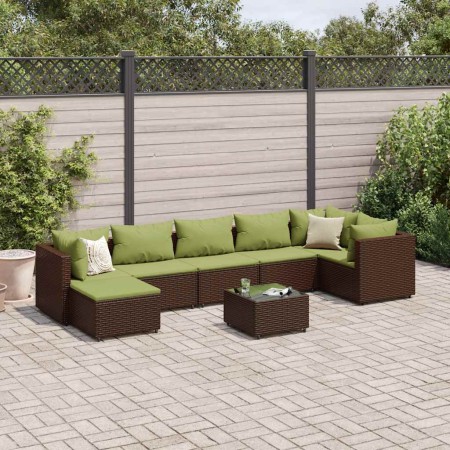 Set sofás de jardín 8 piezas y cojines ratán sintético marrón de , Conjuntos de jardín - Ref: Foro24-3308238, Precio: 569,85 ...