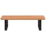 Estante de lavabo de pared de acero y madera maciza de haya de , Tocadores de baño - Ref: Foro24-3302369, Precio: 70,37 €, De...