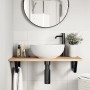 Estante de lavabo de pared acero y madera maciza de acacia de , Tocadores de baño - Ref: Foro24-3302671, Precio: 71,10 €, Des...