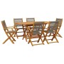 Set de comedor jardín 7 pzas polipropileno madera maciza gris en Conjuntos de jardín | Comprar online en Foru.es