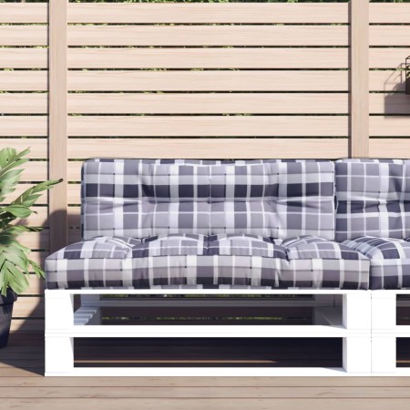 Cojín para sofá de palets de tela a cuadros gris 120x40x12 cm | Foro24.es | Tu tienda online para hogar, jardín y más Foro24.es