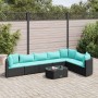 Set de sofás de jardín y cojines 8 piezas ratán sintético negro de , Conjuntos de jardín - Ref: Foro24-3308388, Precio: 563,9...