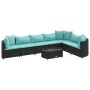 Set de sofás de jardín y cojines 8 piezas ratán sintético negro de , Conjuntos de jardín - Ref: Foro24-3308388, Precio: 563,9...