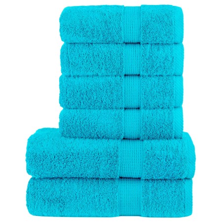 Juego de toallas premium SOLUND 6 unidades turquesa 600 gsm de , Toallas - Ref: Foro24-137566, Precio: 51,72 €, Descuento: -5%%