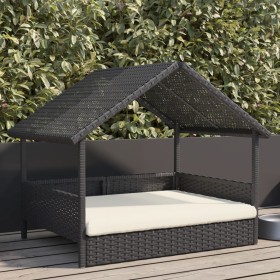 Caseta para perros con cojín ratán sintético de , Casetas para perros - Ref: Foro24-366391, Precio: 87,37 €, Descuento: %