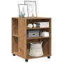 Mesa auxiliar con ruedas madera ingeniería artisian 55x60x78 cm de , Armarios archivadores - Ref: Foro24-853163, Precio: 97,7...