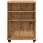 Mesa auxiliar con ruedas madera ingeniería artisian 55x60x78 cm de , Armarios archivadores - Ref: Foro24-853163, Precio: 97,7...