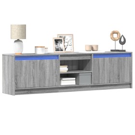 Mueble de TV con LED madera ingeniería gris Sonoma 180x34x50 cm de , Muebles TV - Ref: Foro24-3307917, Precio: 161,15 €, Desc...