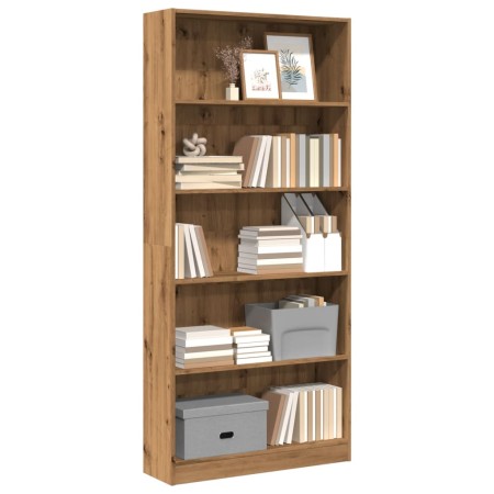 Estantería de madera de ingeniería roble artesanal 80x24x176 cm de , Librerías y estanterías - Ref: Foro24-857861, Precio: 91...