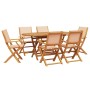 Set de comedor de jardín 7 pzas tela madera maciza beige en Conjuntos de jardín | Comprar online en Foru.es