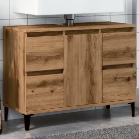 Mueble de lavabo madera ingeniería roble artisan 80x33x60 cm de , Tocadores de baño - Ref: Foro24-857130, Precio: 124,28 €, D...