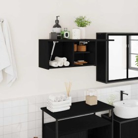 Mueble de pared de baño madera ingeniería negro 60x25x30 cm de , Tocadores de baño - Ref: Foro24-860059, Precio: 49,23 €, Des...