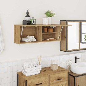 Mueble de pared baño madera ingeniería roble artisan 80x25x30cm de , Tocadores de baño - Ref: Foro24-860084, Precio: 60,81 €,...
