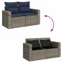 Set sofás jardín y cojines 7 pzas ratán sintético acacia gris de , Conjuntos de jardín - Ref: Foro24-3326262, Precio: 570,13 ...