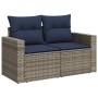 Set sofás jardín y cojines 7 pzas ratán sintético acacia gris de , Conjuntos de jardín - Ref: Foro24-3326352, Precio: 551,55 ...