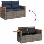 Set sofás jardín y cojines 7 pzas ratán sintético acacia negro | Foro24.es | Tu tienda online para hogar, jardín y más Foro24.es