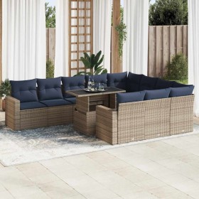 Set sofás jardín y cojines 11 pzas ratán sintético acacia negro de , Conjuntos de jardín - Ref: Foro24-3326392, Precio: 913,9...