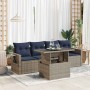 Set sofás jardín y cojines 5 pzas ratán sintético acacia negro | Foro24.es | Tu tienda online para hogar, jardín y más Foro24.es