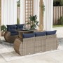 Set sofás jardín y cojines 6 pzas ratán sintético acacia gris | Foro24.es | Tu tienda online para hogar, jardín y más Foro24.es
