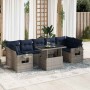 Set sofás jardín y cojines 8 pzas ratán sintético acacia negro de , Conjuntos de jardín - Ref: Foro24-3326442, Precio: 655,98...
