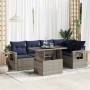 Set sofás jardín y cojines 6 pzas ratán sintético acacia gris de , Conjuntos de jardín - Ref: Foro24-3326482, Precio: 505,40 ...