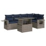 Set sofás jardín y cojines 6 pzas ratán sintético acacia gris de , Conjuntos de jardín - Ref: Foro24-3326482, Precio: 505,40 ...