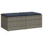 Set sofás jardín y cojines 2 pzas ratán sintético acacia gris de , Conjuntos de jardín - Ref: Foro24-3328684, Precio: 118,99 ...