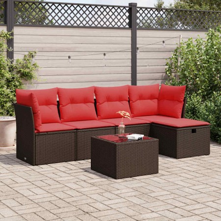 Set sofás de jardín 6 piezas y cojines ratán sintético marrón | Foro24.es | Tu tienda online para hogar, jardín y más Foro24.es