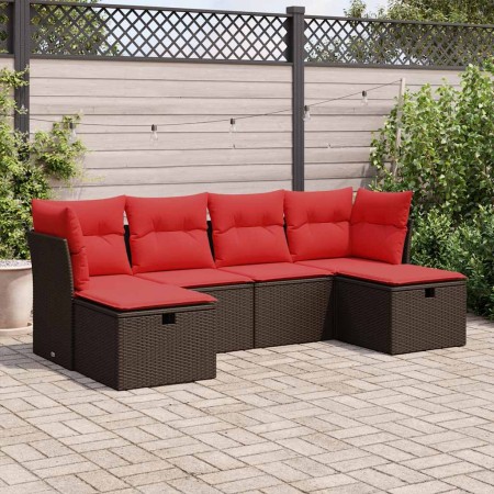 Set sofás de jardín 6 piezas y cojines ratán sintético marrón | Foro24.es | Tu tienda online para hogar, jardín y más Foro24.es